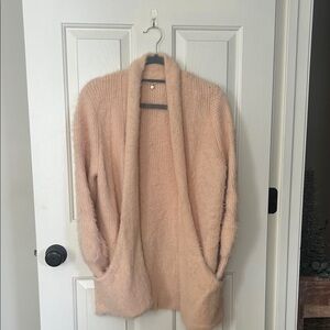 Anthropologie Fuzzy Peach Cardigan